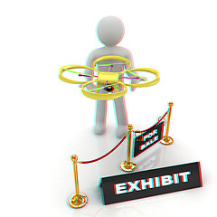 Image showing Drone, quadrocopter, with photo camera at the technical exhibiti