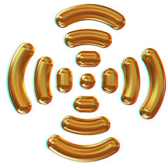 Image showing Radio Frequency Identification symbol. 3d illustration. Anaglyph