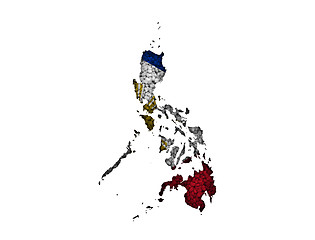 Image showing Map and flag of the Philippines on poppy seeds