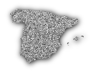 Image showing Map of Spain on poppy seeds