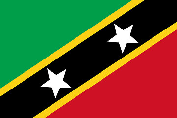 Image showing Colored flag of Saint Kitts and Nevis