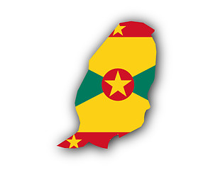 Image showing Map and flag of Grenada
