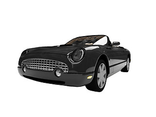 Image showing isolated black car front view 01