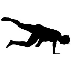 Image showing Black Silhouettes breakdancer on a white background