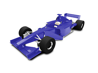 Image showing isolated blue speed car front view