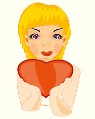 Image showing Girl with heart