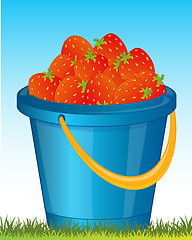 Image showing Pail with strawberries