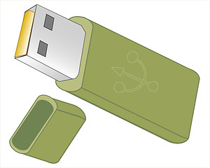 Image showing Flash drive on white background