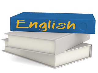 Image showing Hard cover books with English word