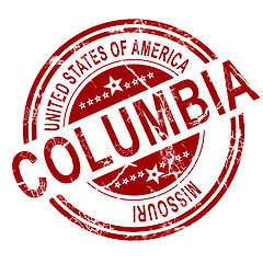 Image showing Columbia Missouri stamp with white background
