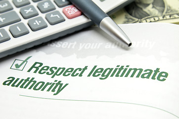 Image showing Respect legitimate authority