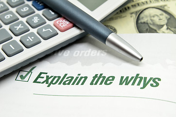 Image showing Explain the whys