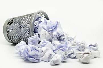 Image showing Garbage bin with paper waste