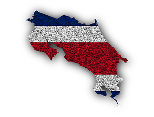 Image showing Map and flag of Costa Rica on poppy seeds