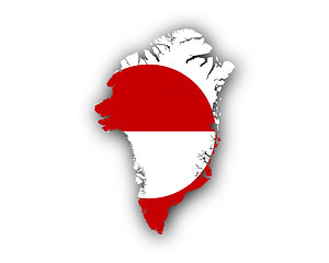 Image showing Map and flag of Greenland