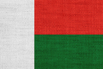 Image showing Flag of Madagascar on old linen