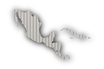 Image showing Map of Middle America on corrugated iron