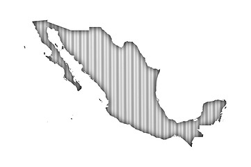 Image showing Map of Mexico on corrugated iron