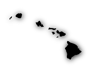 Image showing Map of Hawaii with shadow