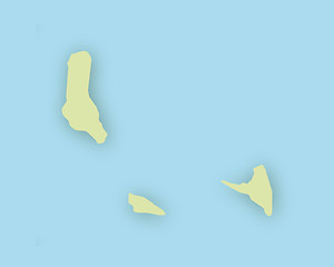 Image showing Map of the Comoros with shadow