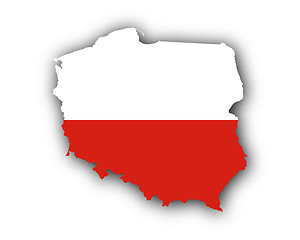 Image showing Map and flag of Poland
