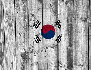 Image showing Map and flag of South Korea 