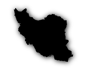 Image showing Map of Iran with shadow