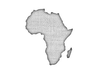 Image showing Map of Africa on old linen