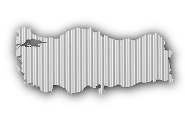 Image showing Map of Turkey on corrugated iron