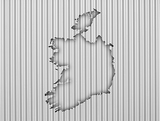 Image showing Map of Ireland on corrugated iron