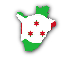 Image showing Map and flag of Burundi
