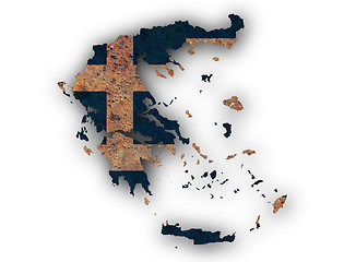 Image showing Textured map of Greece in nice colors