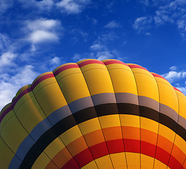 Image showing Hot air balloon on blue sky