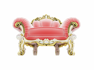 Image showing royal red velvet furniture