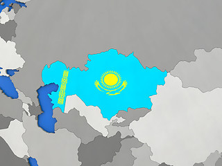 Image showing Kazakhstan on globe