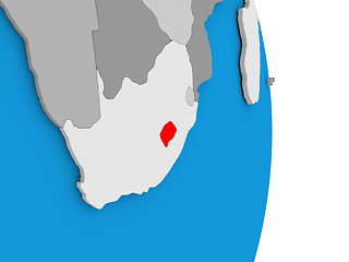 Image showing Lesotho on globe