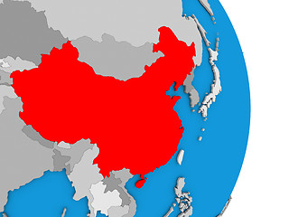 Image showing China on globe