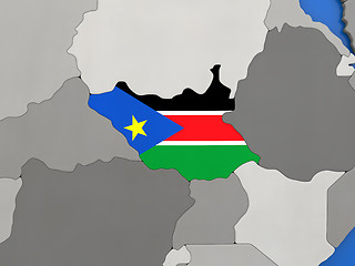 Image showing South Sudan on globe