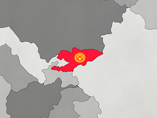 Image showing Kyrgyzstan on globe