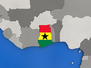 Image showing Ghana on globe