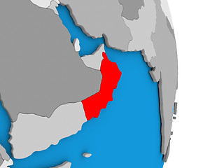 Image showing Oman on globe