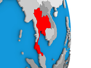 Image showing Thailand on globe