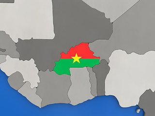 Image showing Burkina Faso on globe