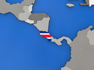 Image showing Costa Rica on globe