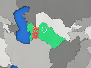 Image showing Turkmenistan on globe