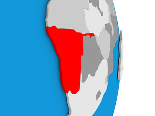 Image showing Namibia on globe