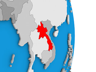 Image showing Laos on globe