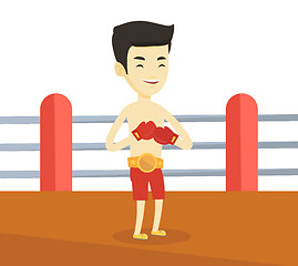 Image showing Confident boxer in the ring vector illustration.