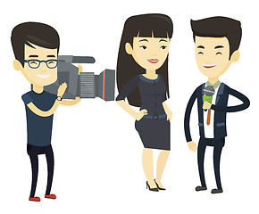 Image showing TV interview vector illustration.