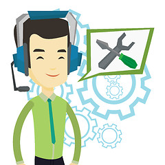 Image showing Technical support operator vector illustration.